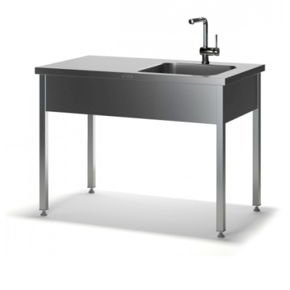 Моечная ванна со столом МС-П 1 (1200х600х870), мойка цельн. накладная 400х500х140