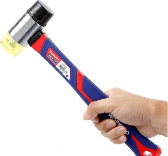 Молоток безинерционный WORKPRO WP241036 с мягкими бойками, с фиберглассовой рукояткой - изображение 3