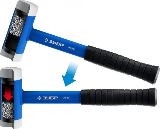 Молоток безинерционный ЗУБР БМП 900 г 50 мм с полиамидными бойками 2043-50 - изображение 2
