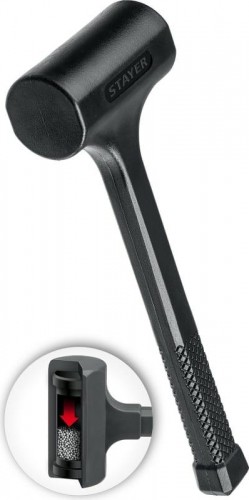 Молоток безынерционный STAYER 1350 г облитый эластомером, 60 мм 2042-1350
