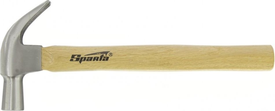 Молоток-гвоздодер Sparta 450 г, боек 27 мм,  деревянная рукоятка 104205