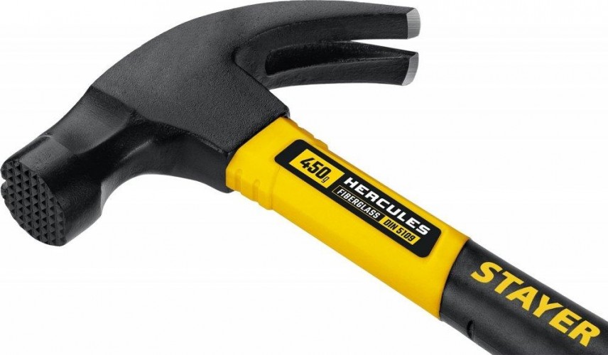Молоток-гвоздодер STAYER Hercules-M 450 г столярный c фиберглассовой рукояткой 2027-450_z01 - изображение 4
