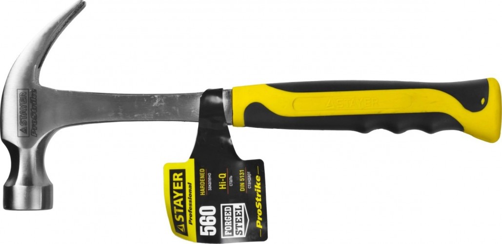 Молоток-гвоздодер STAYER STRIKE 560 г цельнометаллический столярный 2025-560 - изображение 2