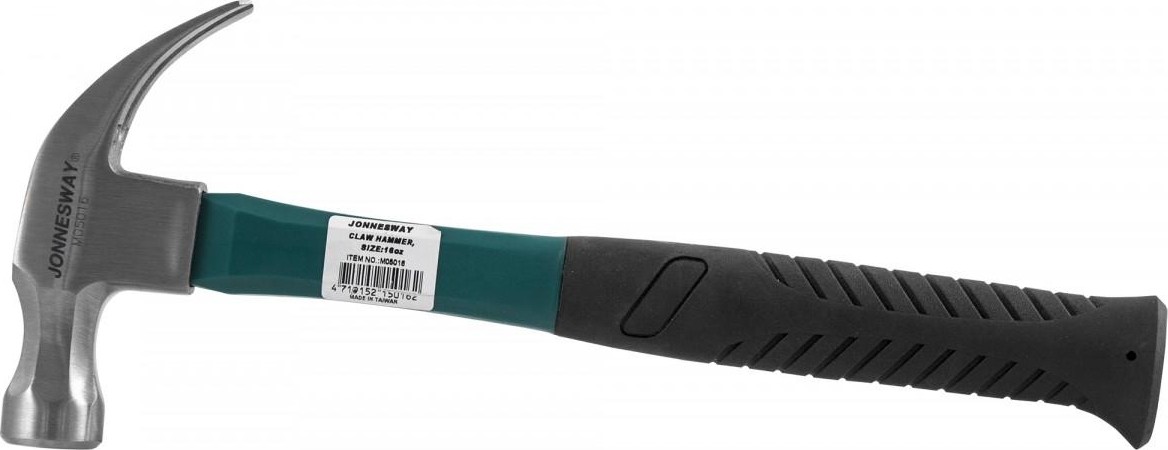 Молоток JONNESWAY M05016 столярный с фиберглассовой ручкой, 450 гр. 048829