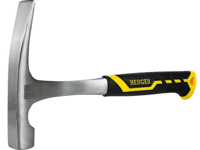 Молоток каменщика BERGER BG1529 цельнокованый 600 г. 335 мм, 3-компонентная рукоят
