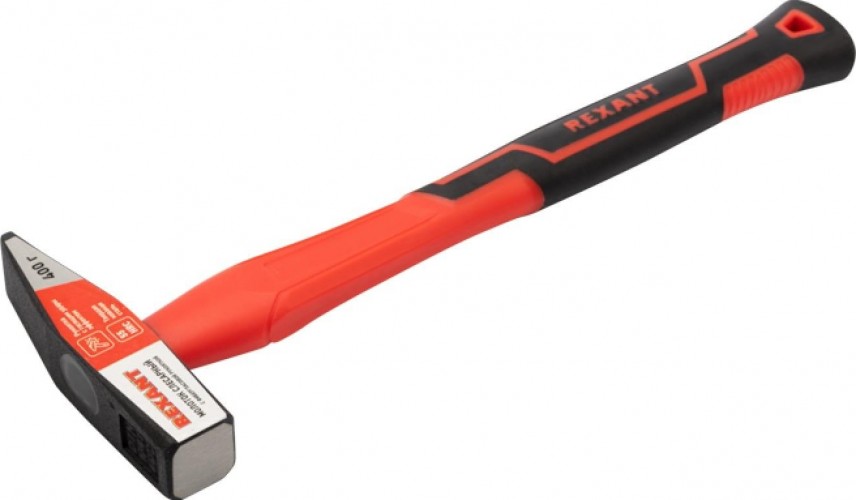 Молоток REXANT 12-8114 слесарный с фибергласовой рукояткой 400 г