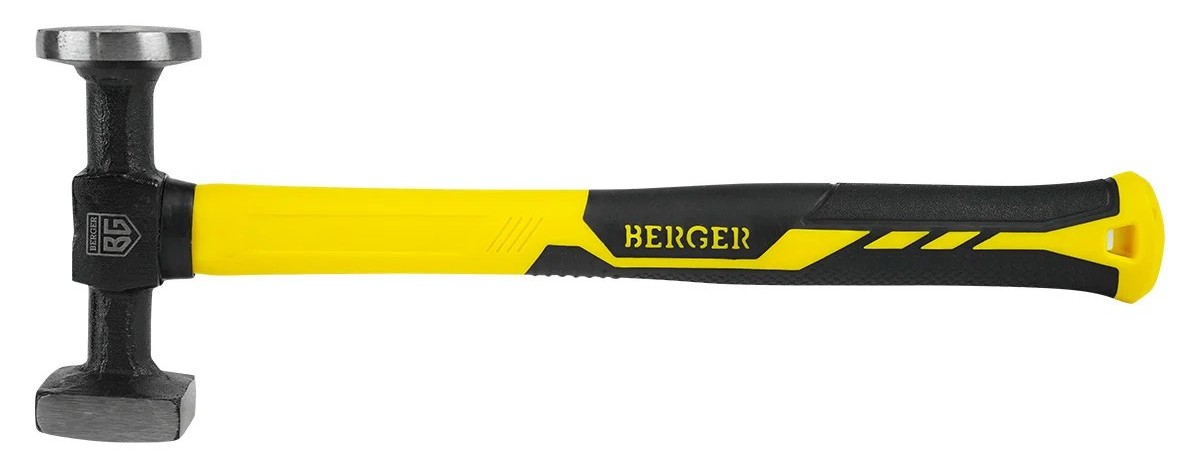 Молоток рихтовочный BERGER BG1521 кованый 540г. 310 мм, фиберглассовая рукоятка