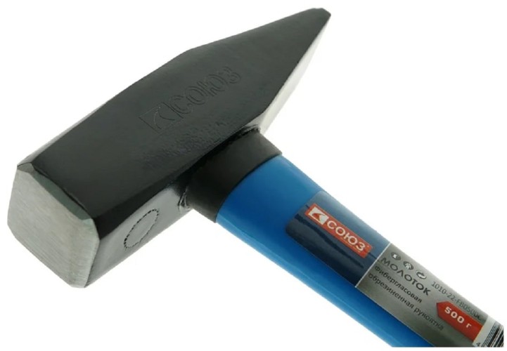 Молоток слесарный СОЮЗ 1010-22-FB0500C фибергласс, кованый боек 500гр - изображение 3