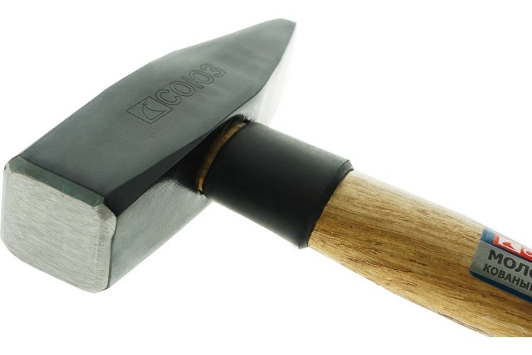 Молоток слесарный СОЮЗ 1010-53-WD0600C 600г, кованый боек, дерев. рукоятка - изображение 4