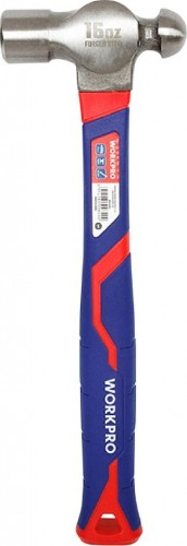 Молоток слесарный WORKPRO WP241029 с круглым бойком 450гр