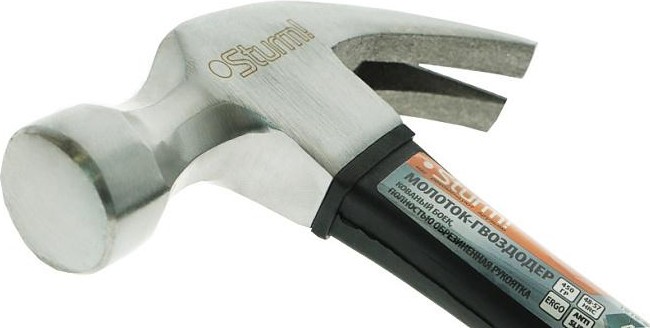 Молоток Sturm 1010-62-FR0450 гвоздодер, полностью обрезин. рукоятка, 450гр. - изображение 3