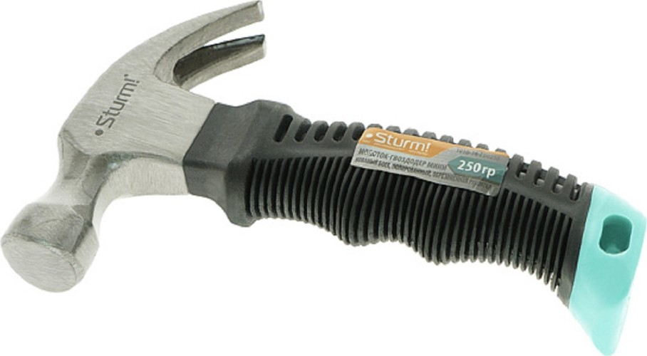 Молоток Sturm 1010-74-FB0250 гвоздодер, полиров. обрезин. рукоятка, 250гр. - изображение 2