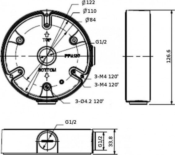 Монтажная коробка DAHUA DH-PFA137 для купольных видеокамер - изображение 3
