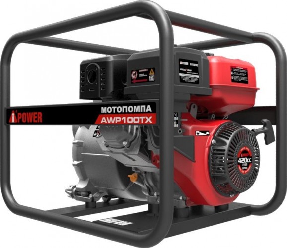 Мотопомпа бензиновая A-iPOWER AWP100TX для грязной воды 30341 - изображение 3