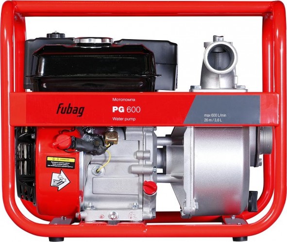 Мотопомпа бензиновая FUBAG PG  600 для слабозагрязненной воды 646260 - изображение 3