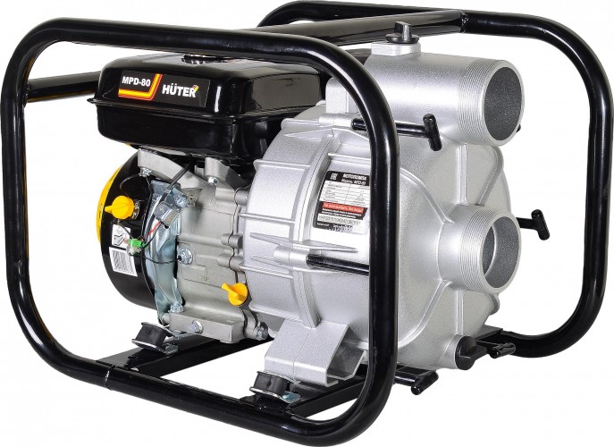 Мотопомпа бензиновая HUTER MPD-80 для грязной воды 70/11/4