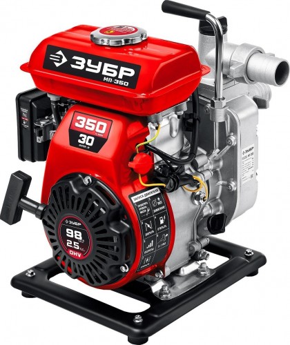 Мотопомпа бензиновая ЗУБР МП- 350 для слабозагрязненной воды МП-350