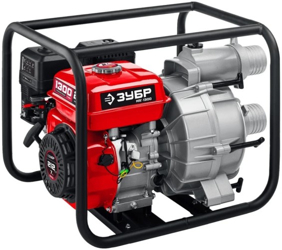 Мотопомпа бензиновая ЗУБР МПГ-1300 для грязной воды