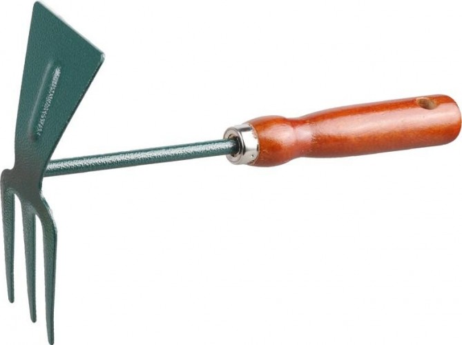 Мотыжка GRINDA 8-421235 прямое лезвие с деревянной ручкой, 3 зубца, 250 мм 8-421235_z01