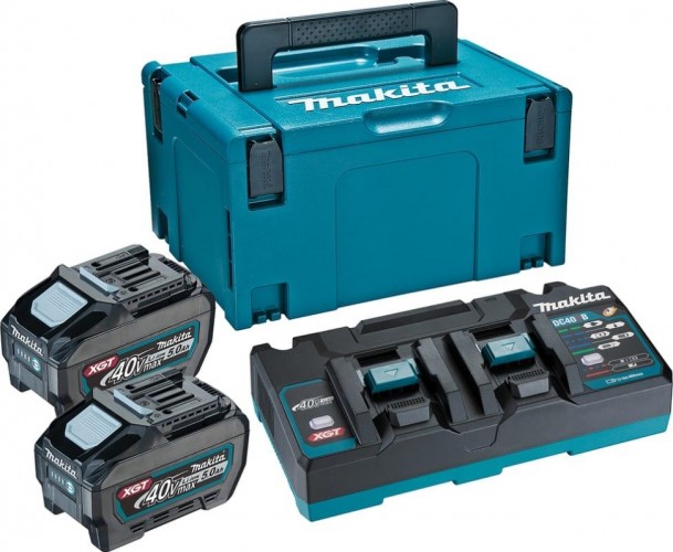 Набор АКБ и ЗУ MAKITA 40.0В 5,0 Ач Li-ion PSK XGT 40.0V 5,0 Ач Li-ion (2шт.) BL4050F/XGTDC40 (1шт.) 191U18-9