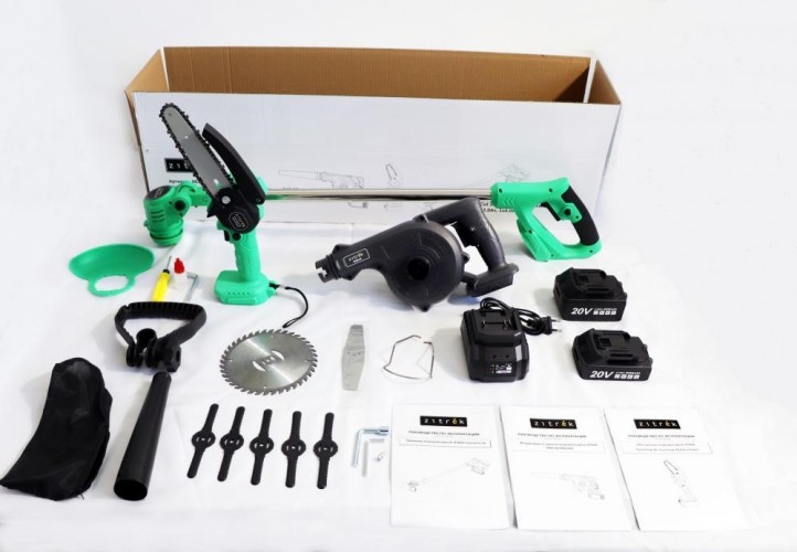 Набор аккумуляторного инструмента ZITREK GreenCut 20, GreenSaw 20, ZKBL20 set 3 in 1 3 в 1, 1х2.0ач, 1х4.0ач 082-2022