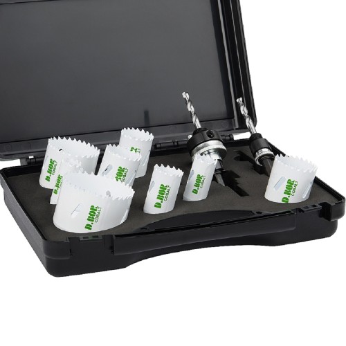 Набор биметаллических коронок D.BOR COBALT (19 - 64, 2 адаптера) 10 шт. D-HS-BIM-CO-PS10-01 - изображение 2