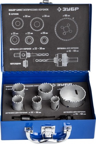 Набор биметаллических коронок ЗУБР ЭКСПЕРТ 6 шт 29531-H6-1