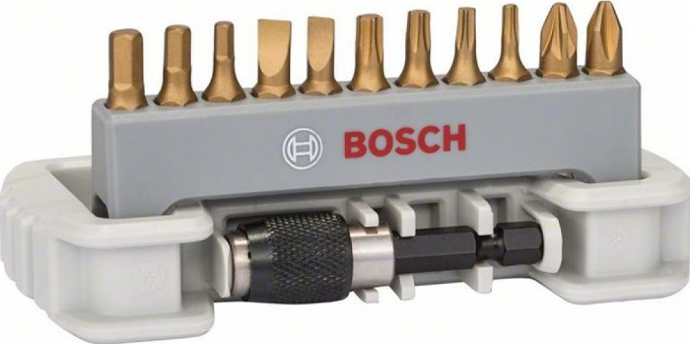 Набор бит  BOSCH 12 предметов Max Grip с быстросменным универсальным держателем 2608522128