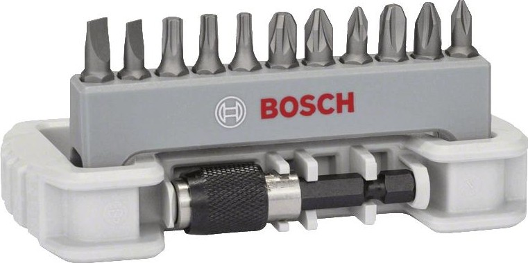 Набор бит BOSCH Extra Hard 12 шт PH/PZ/T/S + быстросменный держатель 2608522130