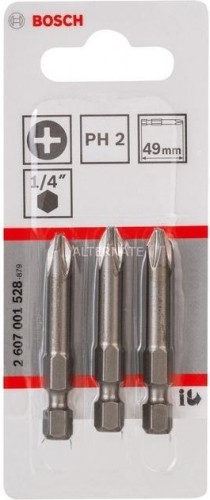 Набор бит BOSCH из 3 шт. PH 2х49 мм Extra Hard 2607001528
