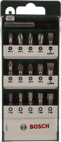Набор бит BOSCH S/PH/PZ/T 25 ММ 15 + держатель 2609255977 - изображение 2