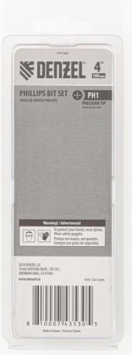 Набор бит Denzel PH1x4" 5 шт. 7711327 - изображение 4