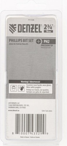 Набор бит Denzel PH2x2 3/4" 5 шт. 7711326 - изображение 4