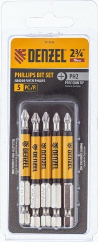 Набор бит Denzel PH2x2 3/4" 5 шт. 7711326 - изображение 3