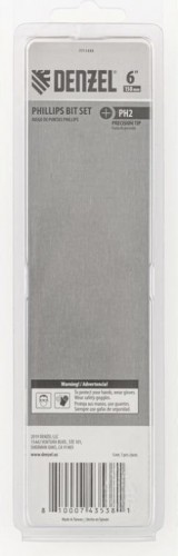 Набор бит Denzel PH2x6" 5 шт. 7711333 - изображение 4