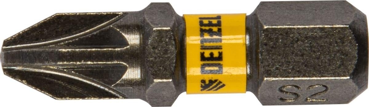 Набор бит Denzel PZ2х25 сталь s2, шестигранный профиль, 10 шт. 11654 - изображение 3