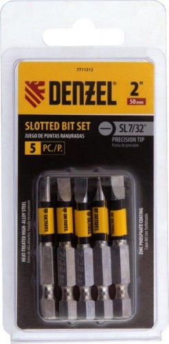 Набор бит Denzel SL7/32"x2" 5 шт. 7711312 - изображение 3