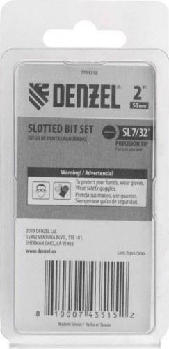 Набор бит Denzel SL7/32"x2" 5 шт. 7711312 - изображение 4