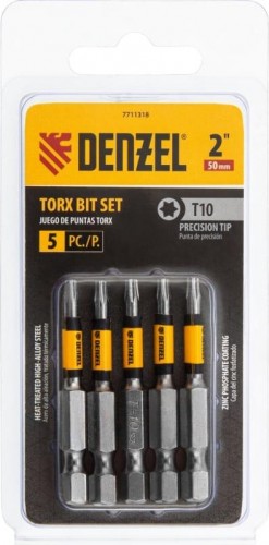 Набор бит Denzel T10x2" 5 шт. 7711318 - изображение 5