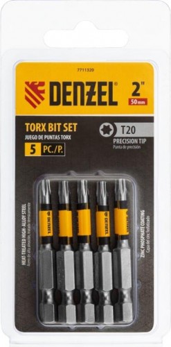 Набор бит Denzel T20x2" 5 шт. 7711320 - изображение 5