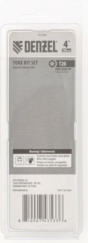 Набор бит Denzel T20x4" 5 шт. 7711330 - изображение 4