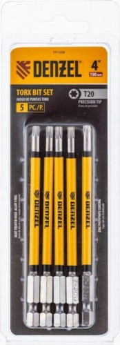 Набор бит Denzel T20x4" 5 шт. 7711330 - изображение 3