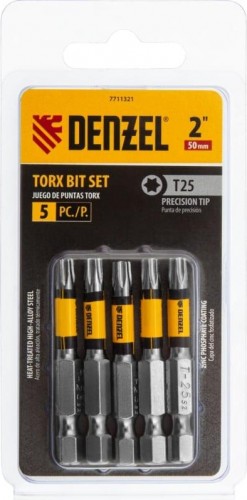 Набор бит Denzel T25x2" 5 шт. 7711321 - изображение 5