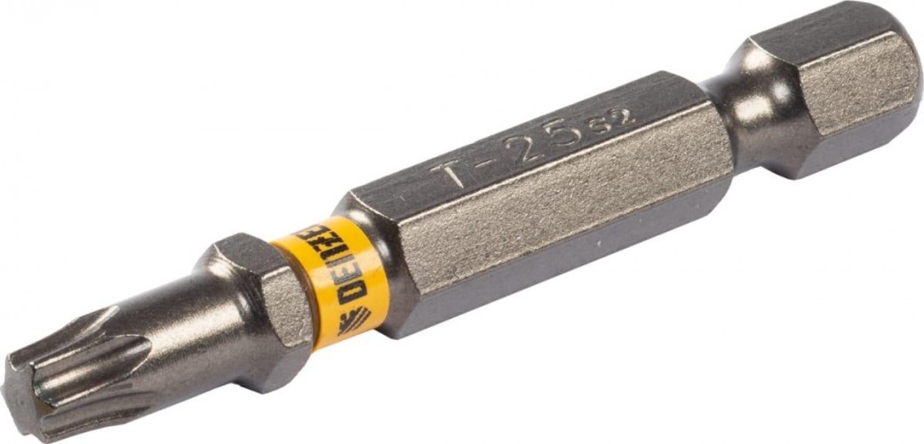 Набор бит Denzel TORX 25х50 сталь s2, шестигранный профиль, 10 шт. 11670 - изображение 2