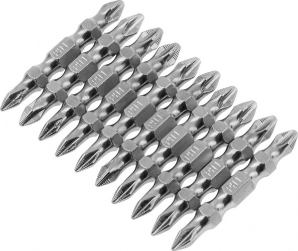 Набор бит GROSS 11211 PH2-PH1х45 мм, двусторонние, 10 шт.