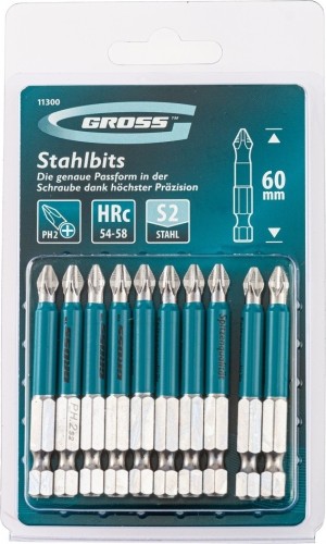 Набор бит GROSS 11300 PH2х60, 10 шт.
