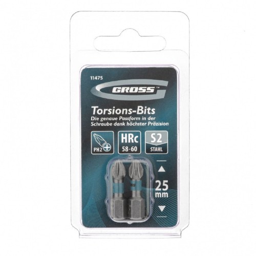 Набор бит GROSS 11475 торсионных PH2x25 мм, 2 шт. - изображение 3