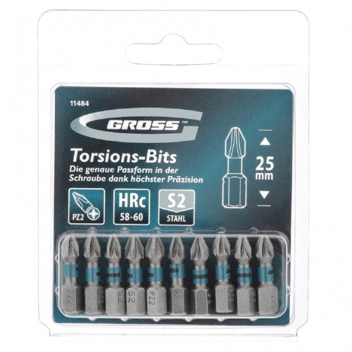 Набор бит GROSS 11484 торсионных PZ2x25 мм, 10 шт. - изображение 3