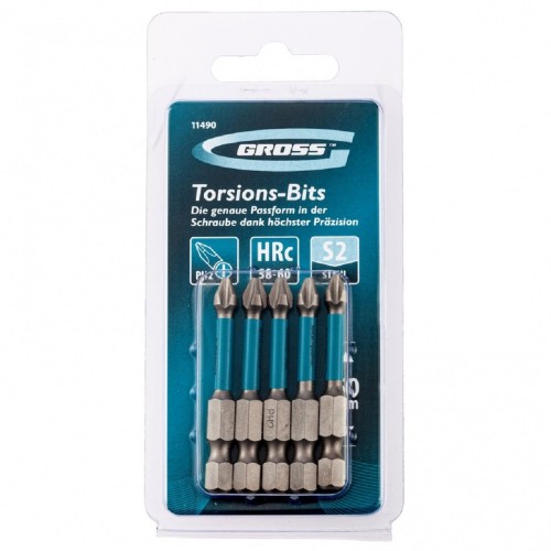 Набор бит GROSS 11490 торсионных PH2x50 мм, 5 шт. - изображение 2