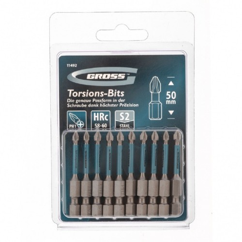 Набор бит GROSS 11492 торсионных PH1x50 мм, 10 шт. - изображение 3
